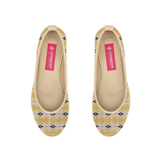 Beige Voyage Round Toe African Yellows - CANVAEGYPT