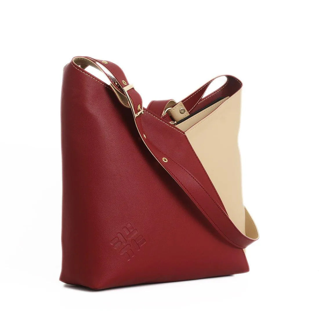 Bicolor Triangles Bags DR with Beige