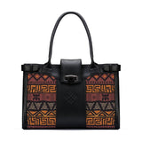 Black Double Handle African Pattern