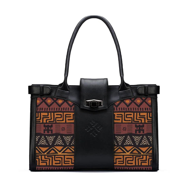 Black Double Handle African Pattern