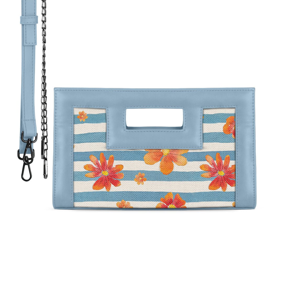 Blue City Sleek Clutch Blue Floral - CANVAEGYPT