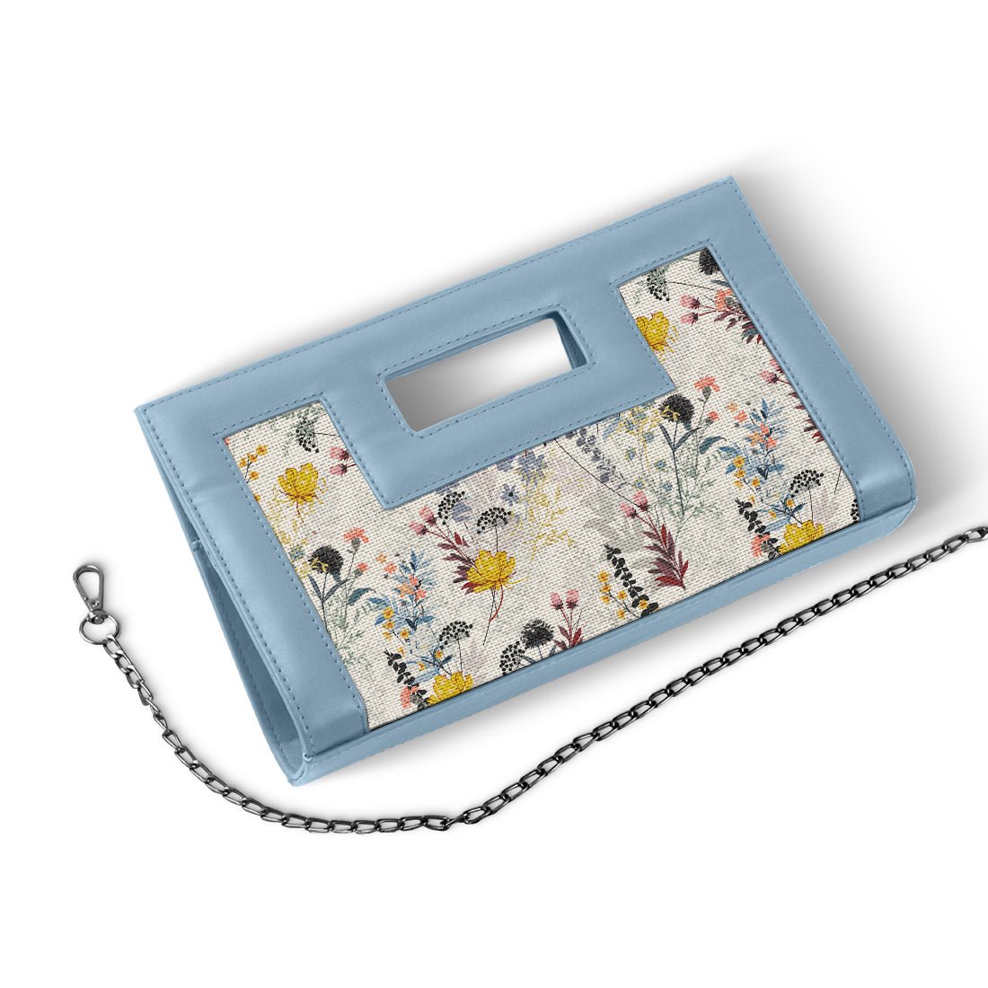 Blue City Sleek Clutch Floary - CANVAEGYPT