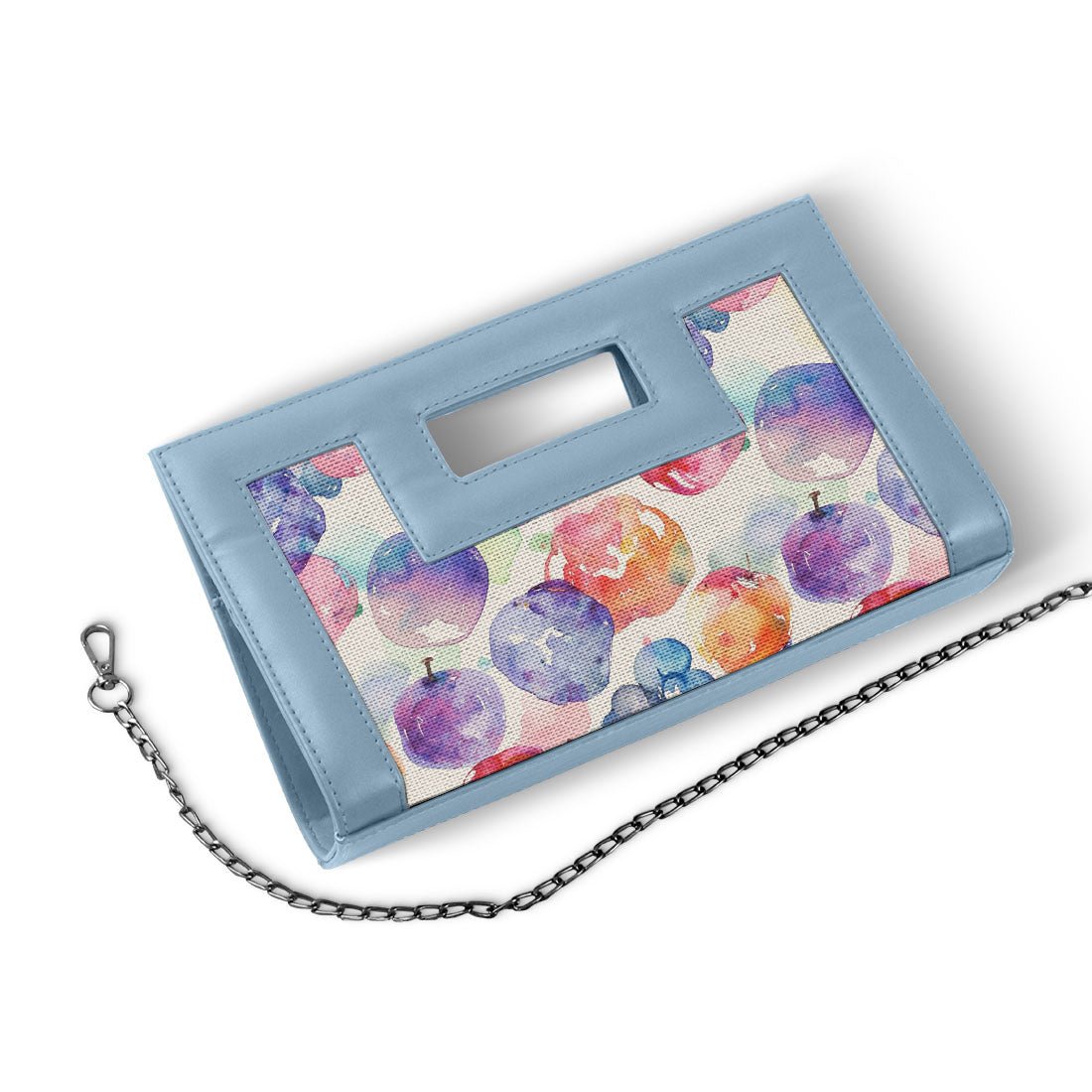 Blue City Sleek Clutch Watercolor Apples - CANVAEGYPT