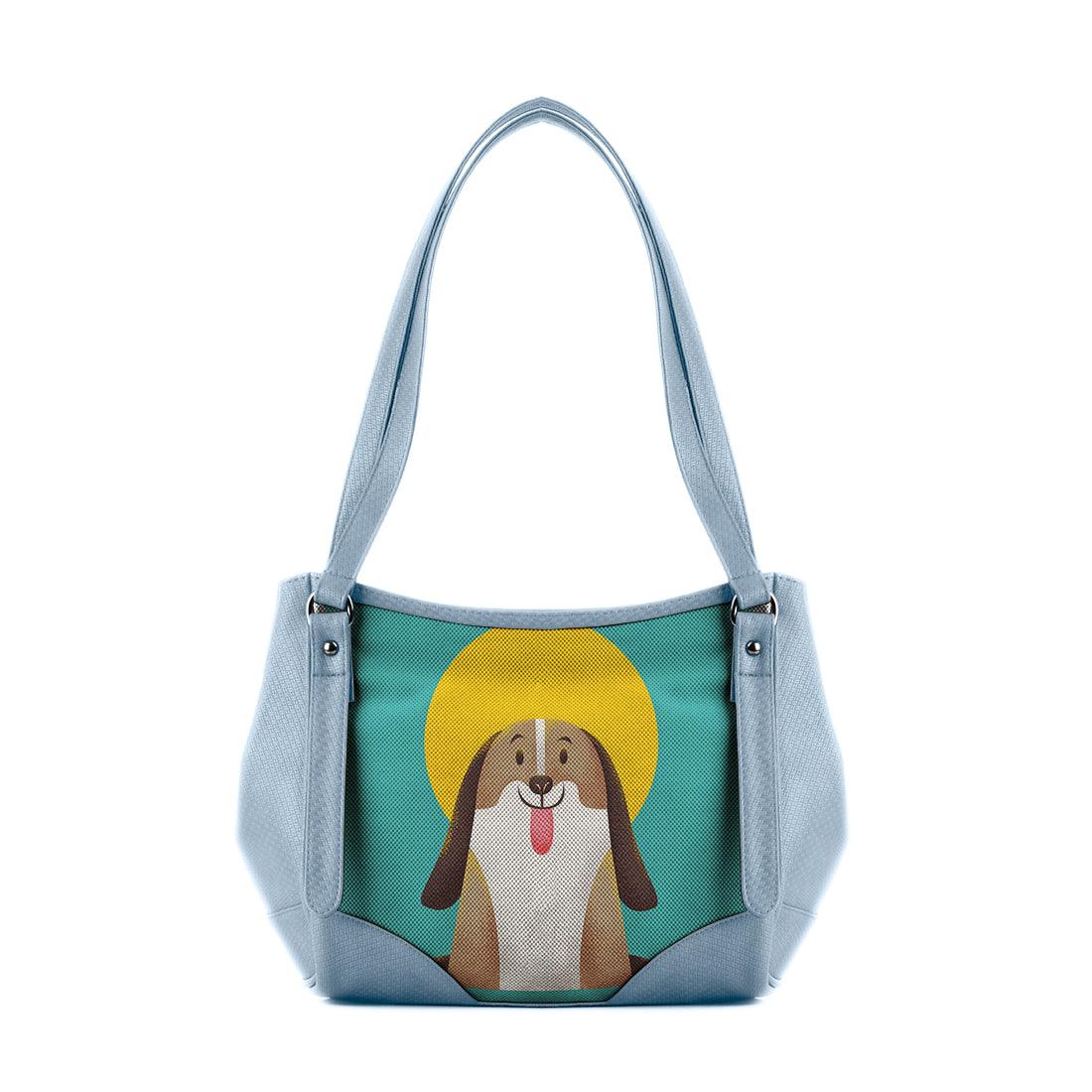 Blue Leather Tote Bag Doggo - CANVAEGYPT