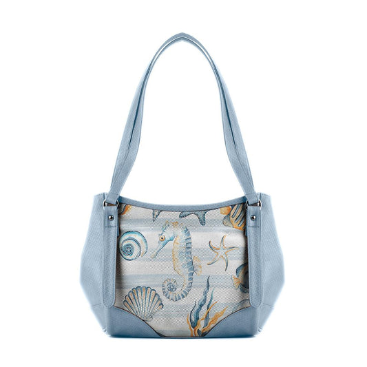 Blue Leather Tote Bag Under Water - CANVAEGYPT