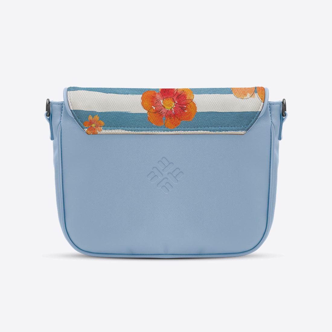 Blue Messenger Crossbody Blue Floral - CANVAEGYPT