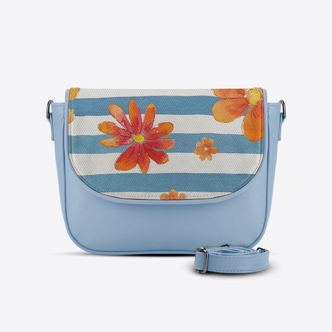 Blue Messenger Crossbody Blue Floral - CANVAEGYPT