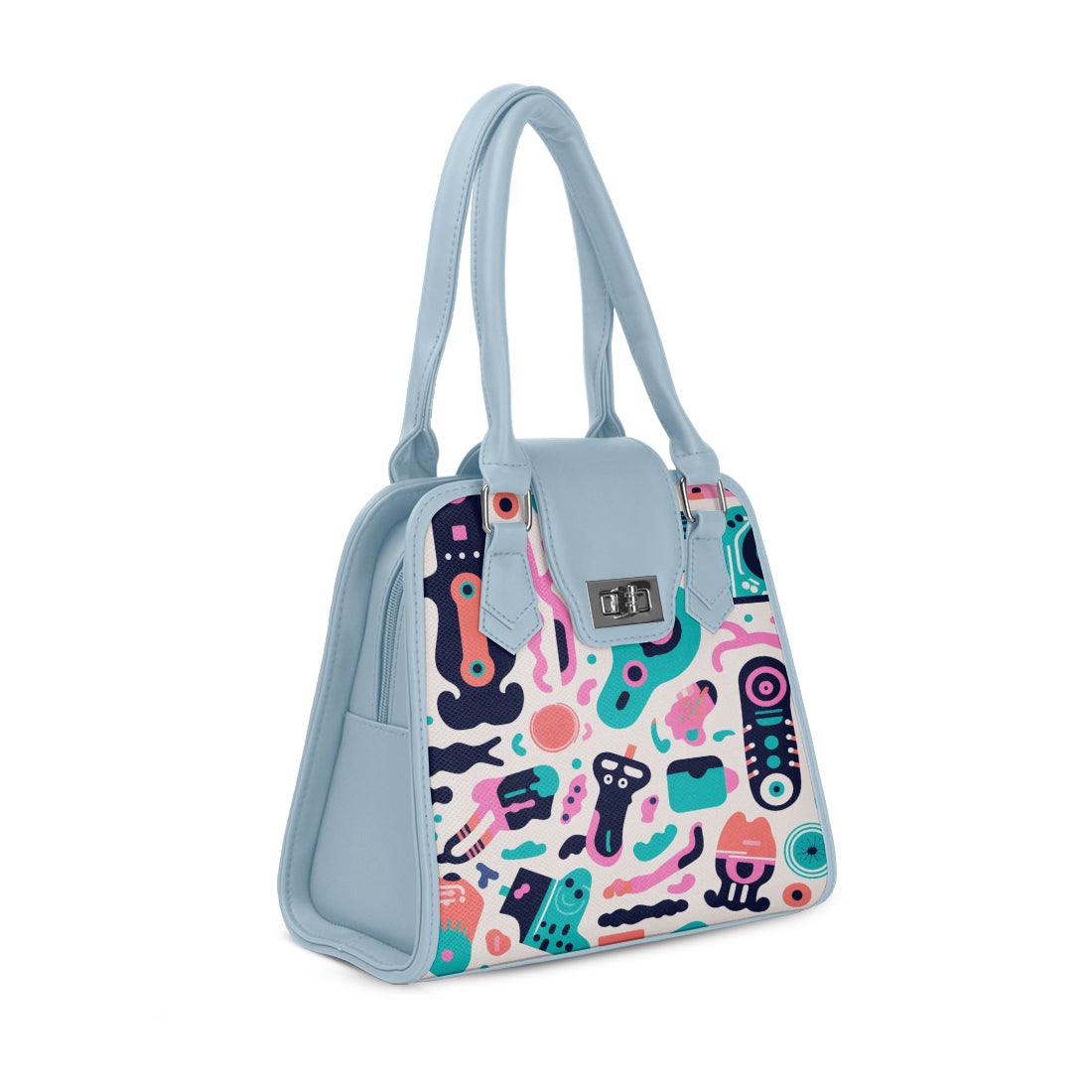 Blue Metropolitan Charm Bag Vibrant Abstract Play - CANVAEGYPT