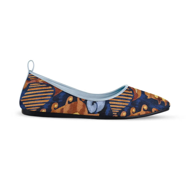 Blue Round Toe Shoe Gold garden