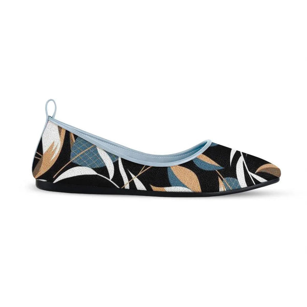 Blue Round Toe Shoe Leaves