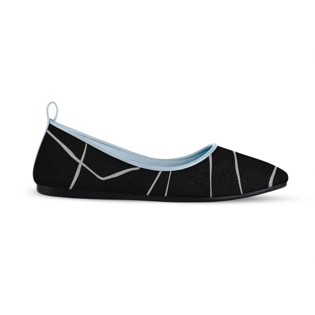 Blue Round Toe Shoe Line in black