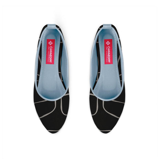 Blue Round Toe Shoe Line in black - CANVAEGYPT