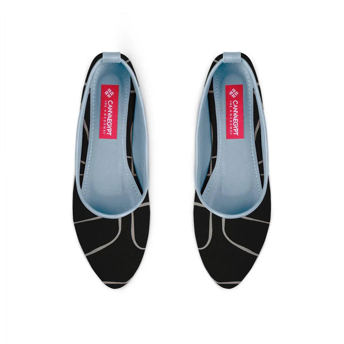 Blue Round Toe Shoe Line in black