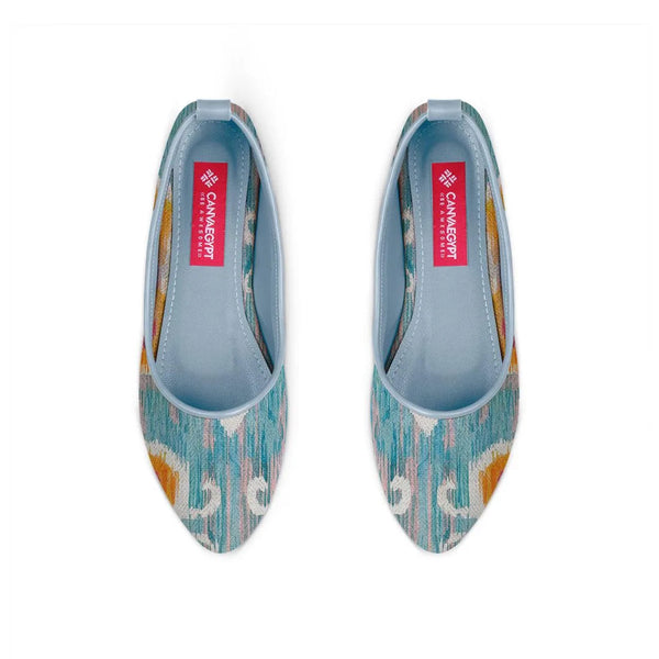 Blue Round Toe Shoe Purple blossom - CANVAEGYPT