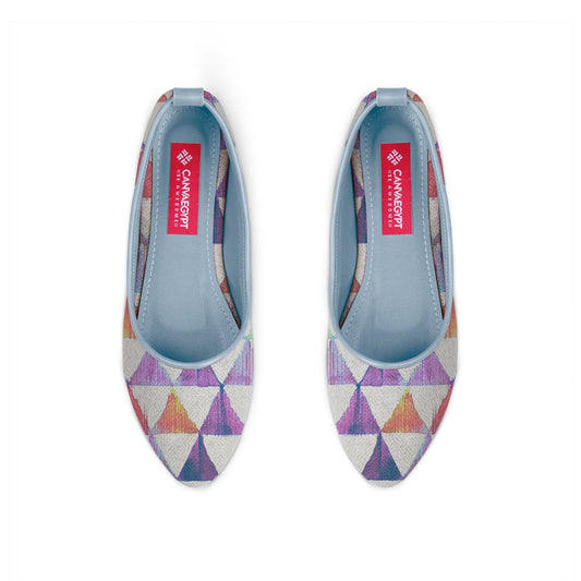Blue Round Toe Shoe Rainbow triangles - CANVAEGYPT