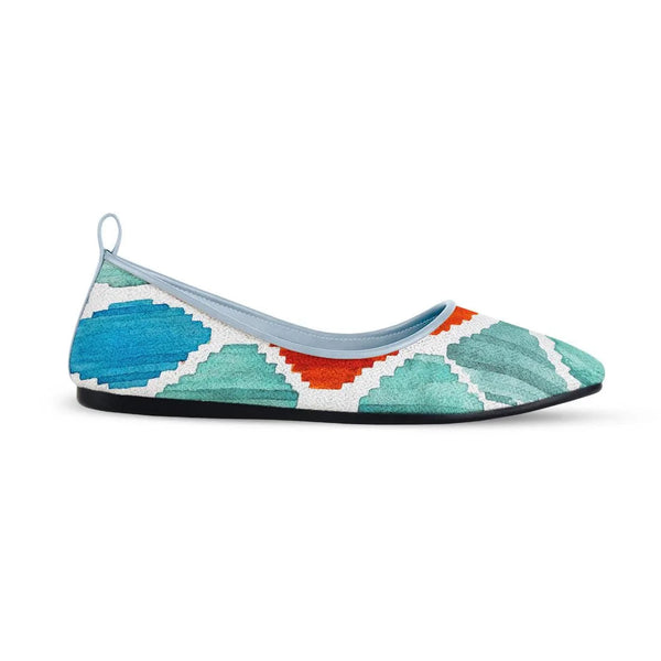 Blue Round Toe Shoe Rhombus sarong