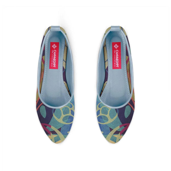 Blue Round Toe Shoe Sea Herbs - CANVAEGYPT