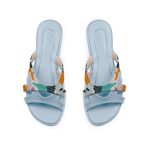 Blue Split Slipper Lines Colors