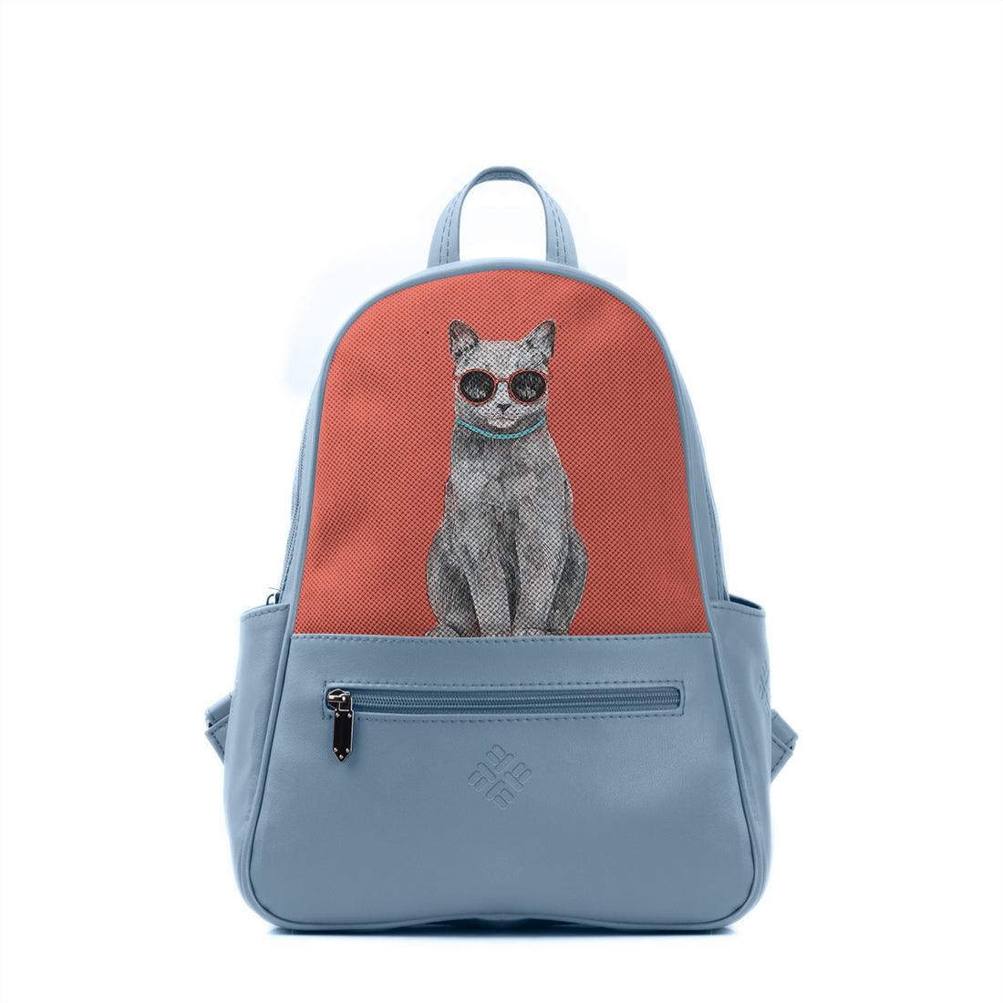 Blue Vivid Backpack Cool Cat - CANVAEGYPT