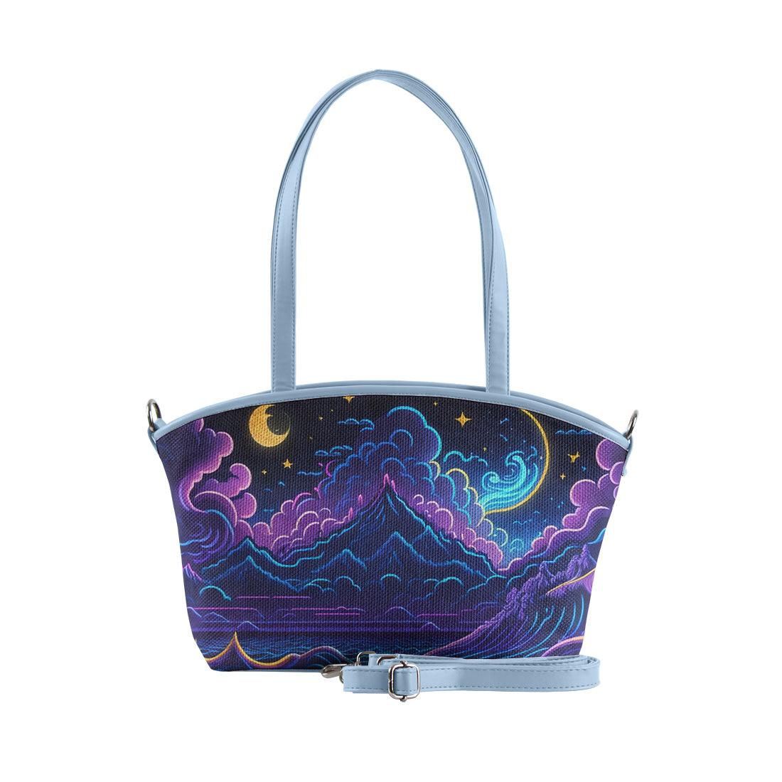 Blue Wide Tote Bag Moonlit - CANVAEGYPT