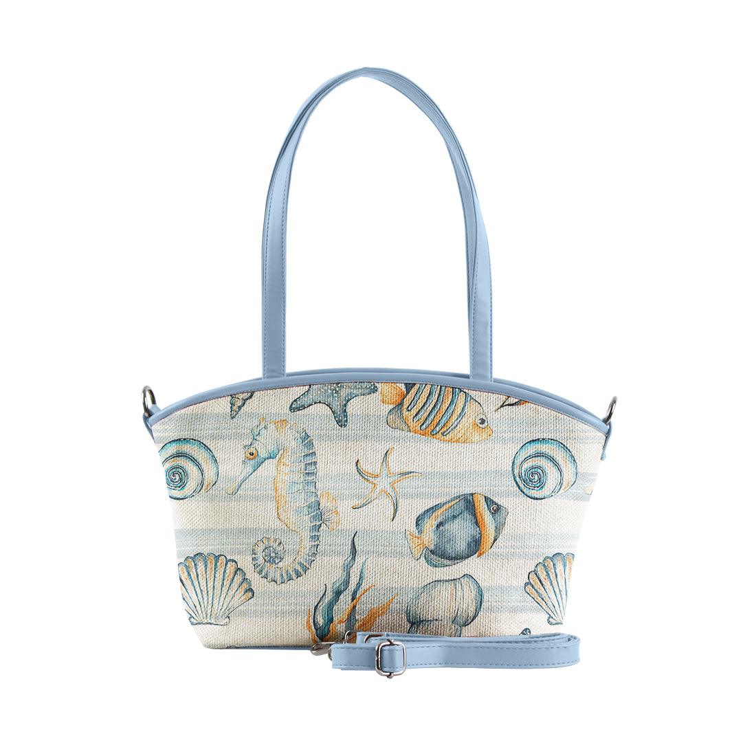 Blue Wide Tote Bag Sea Life - CANVAEGYPT