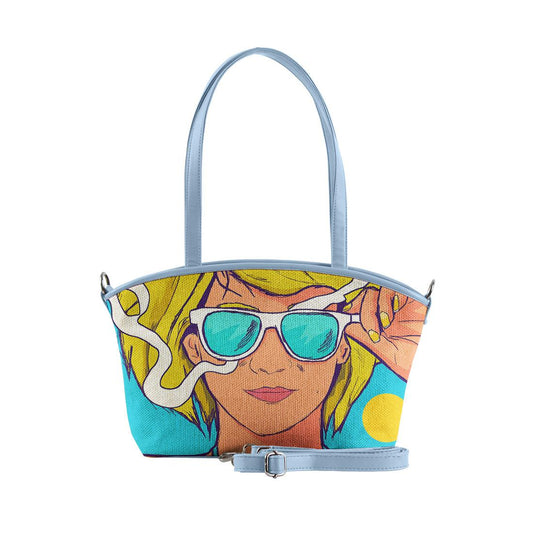 Blue Wide Tote Bag The summer girl - CANVAEGYPT