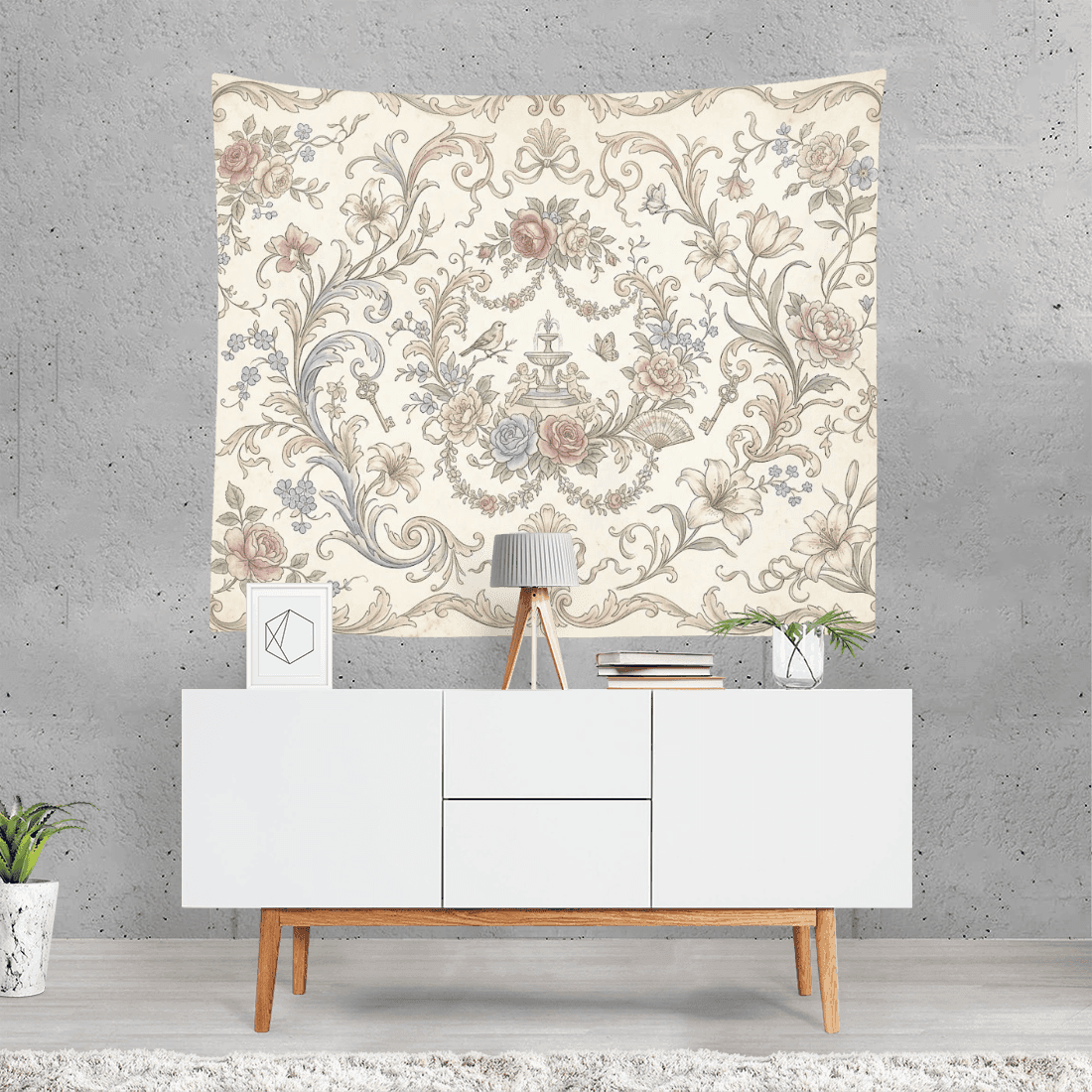 Wall Tasperty Vintage Rococo Soft Floral Aesthetic