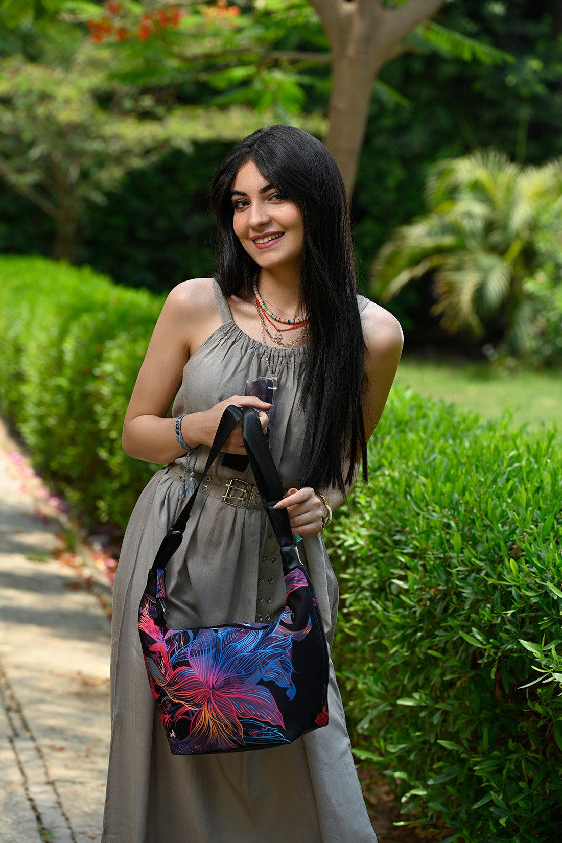 Crescent bag Floral Leaves - CANVAEGYPT