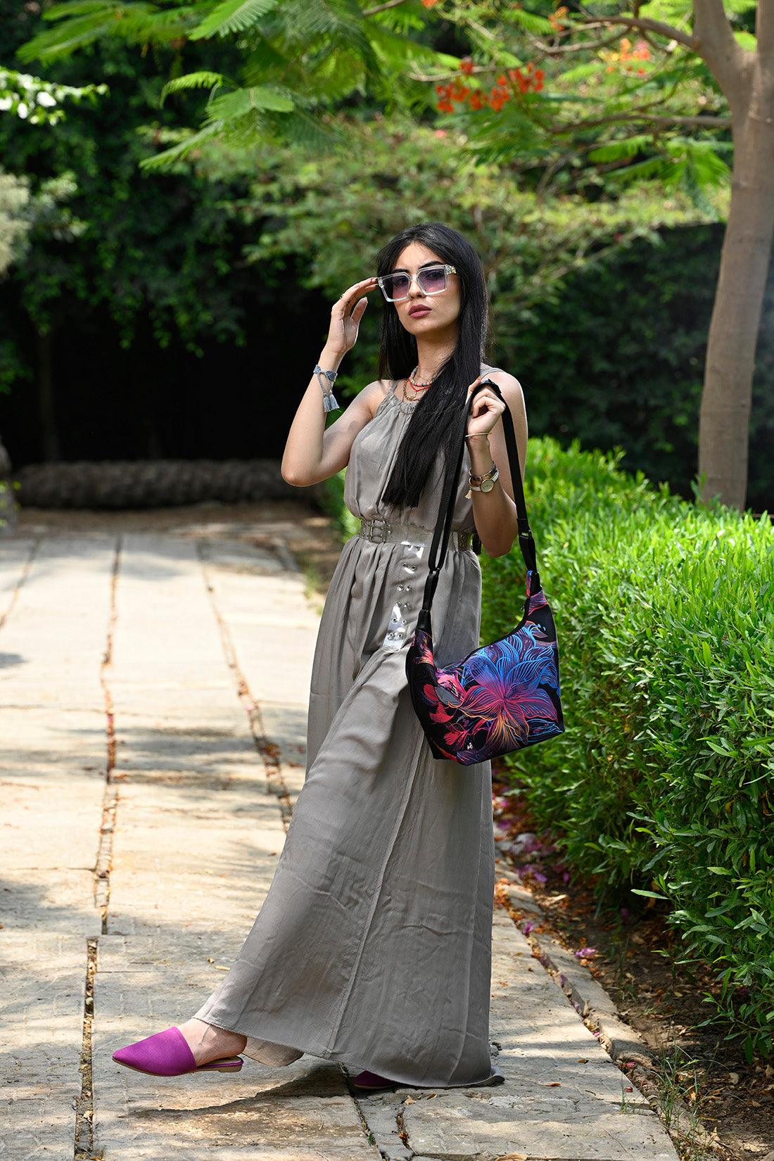 Crescent bag Floral Leaves - CANVAEGYPT