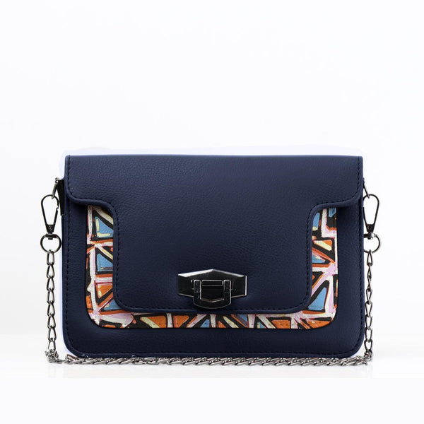 DB Mini Embossed Chain Bag Triangles - CANVAEGYPT