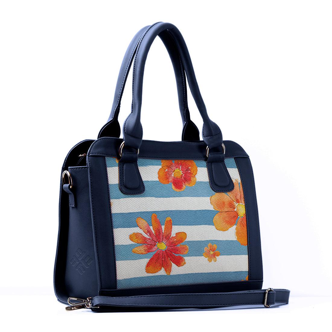 DB Travel Hobo Bag Blue Floral Lines - CANVAEGYPT