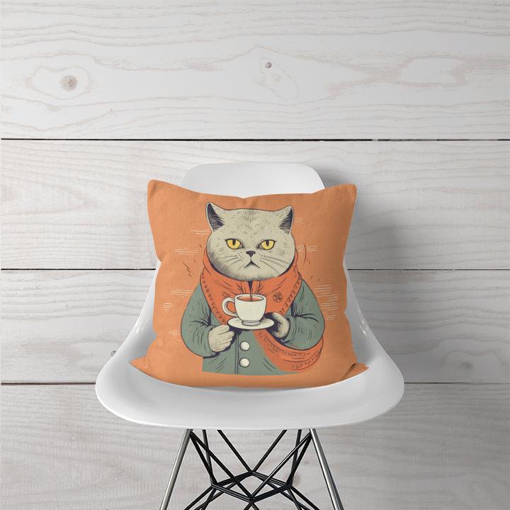 Decorative Pillow Retro British Cat - CANVAEGYPT