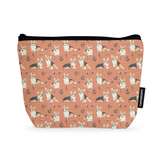 Dogs In Orange design printed on a makeup pouch — ECADRA
