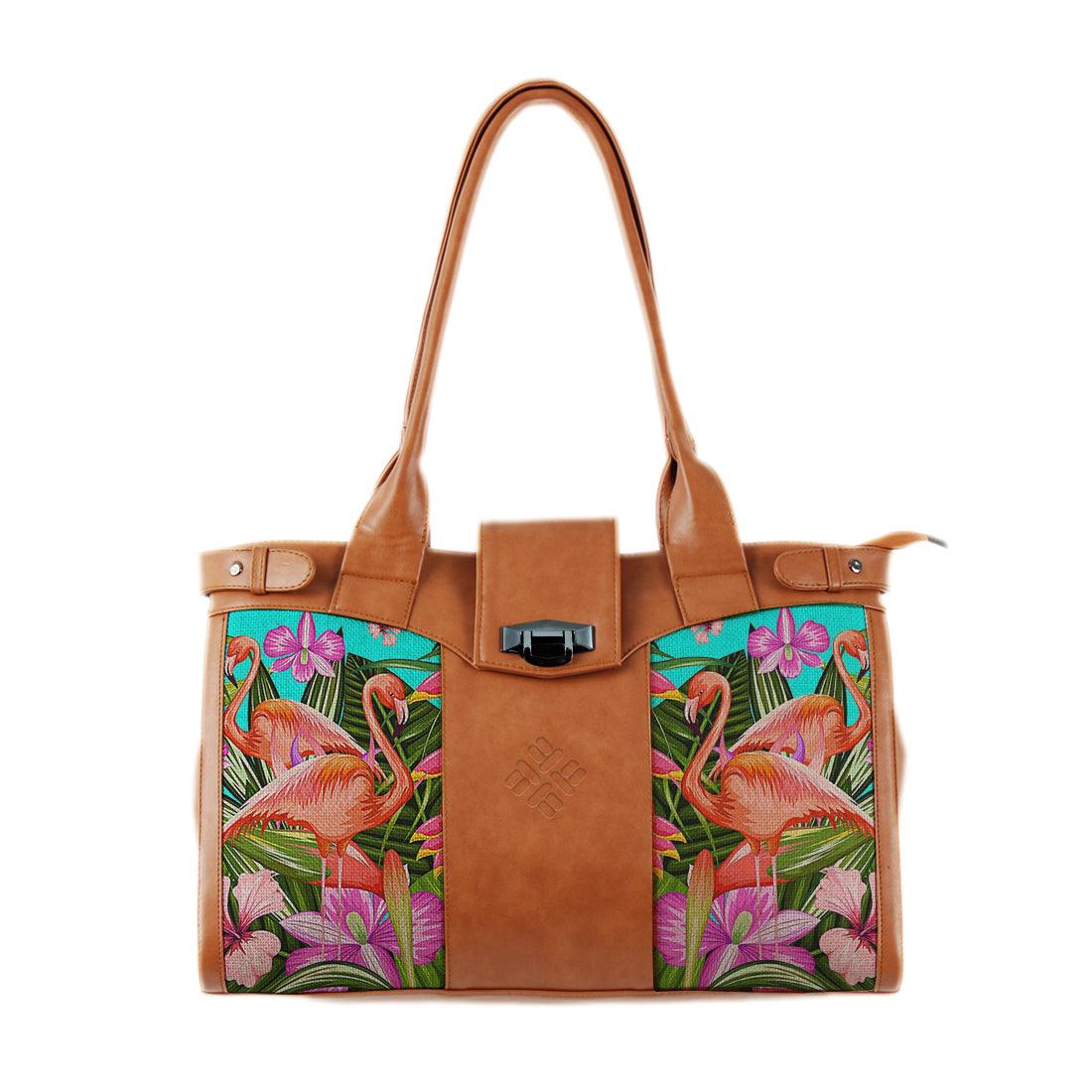 Double Handle Large Bag Flamingo - CANVAEGYPT