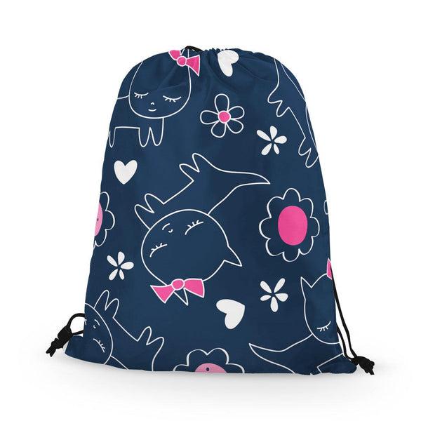 Drawstring Bag Cat Sketch