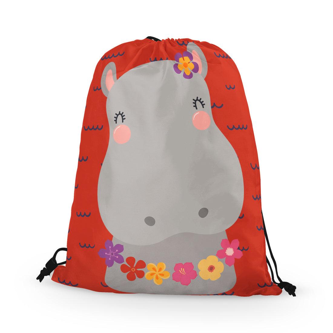 Drawstring Bag Cute Hippo - CANVAEGYPT