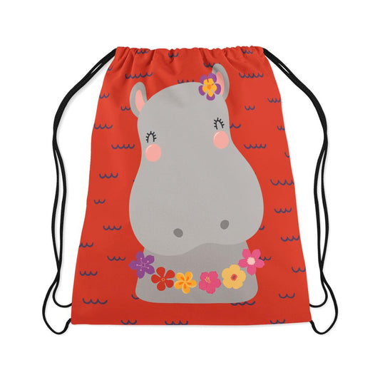 Drawstring Bag Cute Hippo - CANVAEGYPT