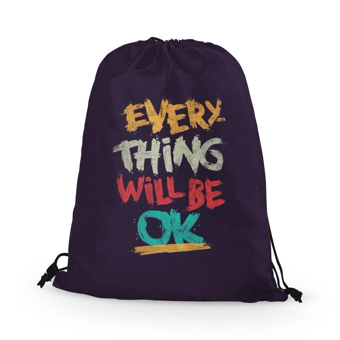 Drawstring Bag Everything will be ok - CANVAEGYPT