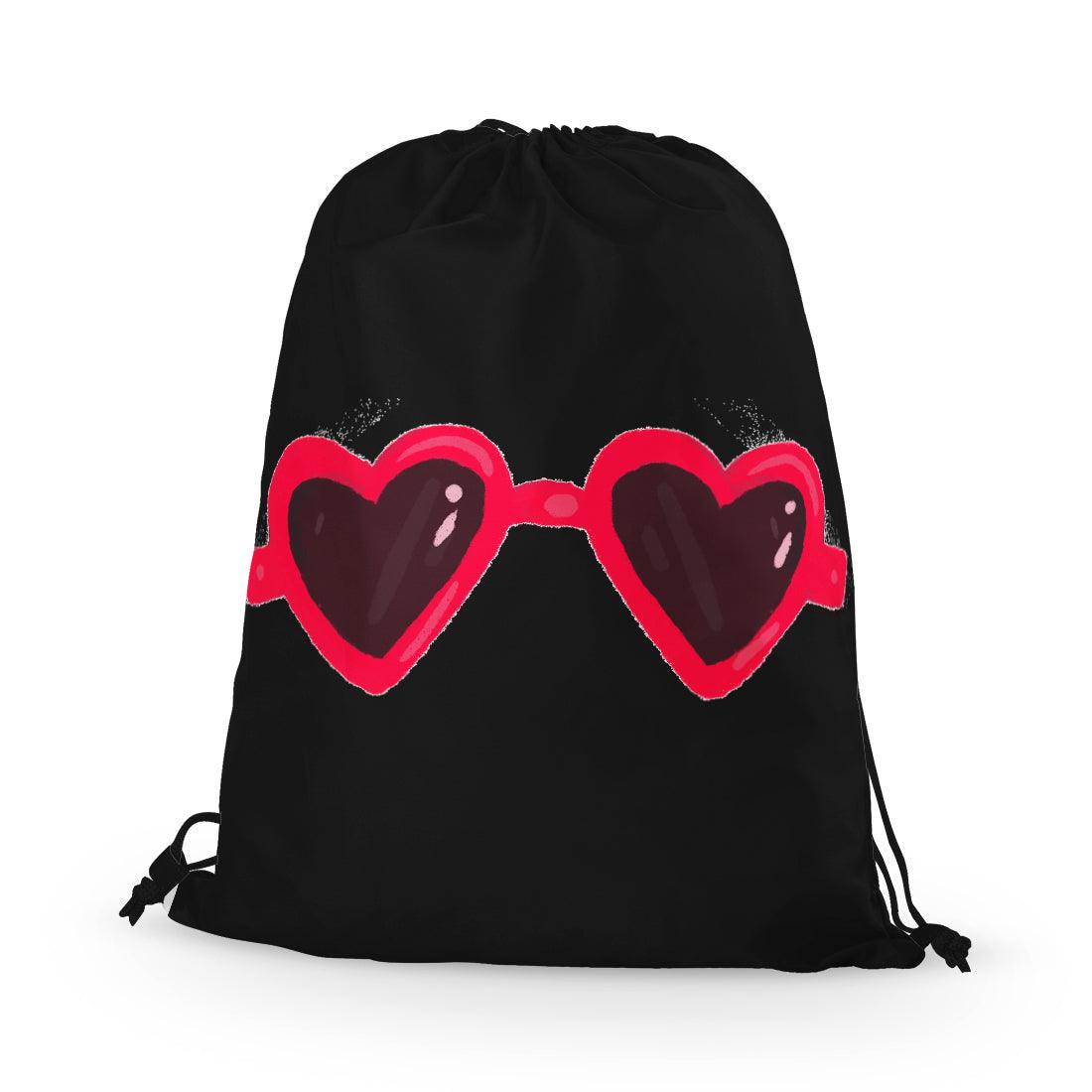 Drawstring Bag Heart - Glasses - CANVAEGYPT