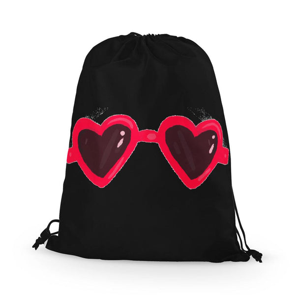 Drawstring Bag Heart-Glasses