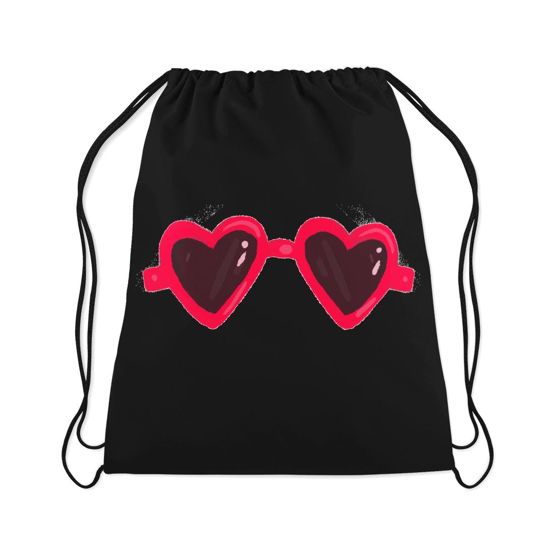 Drawstring Bag Heart - Glasses - CANVAEGYPT