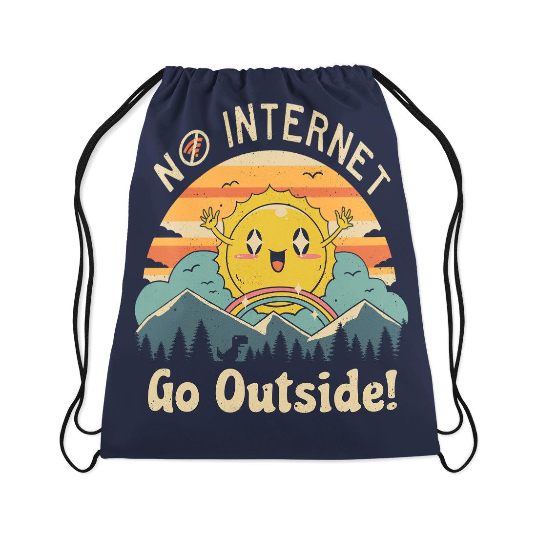Drawstring Bag No internet vibes - CANVAEGYPT