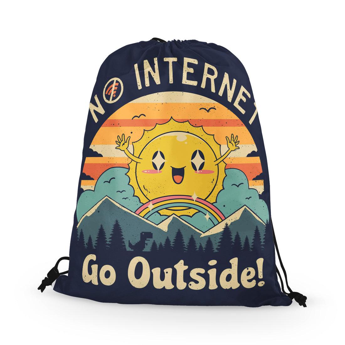 Drawstring Bag No internet vibes - CANVAEGYPT