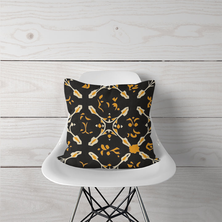 Decorative Pillow - Islamic Elegance in Black & Gold