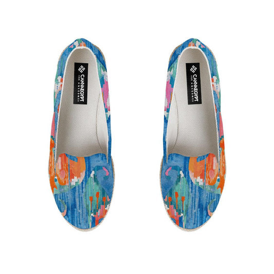 Electric Blue Ikat Nook Espadrille - CANVAEGYPT