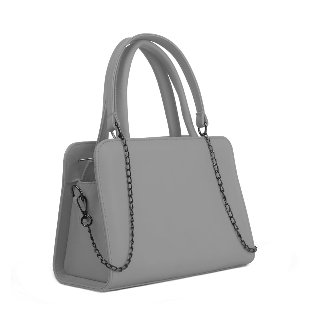 Grey Chic Chain Accent Handbag - CANVAEGYPT