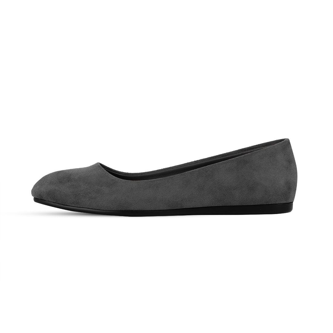 Grey Solid Round Toe - CANVAEGYPT