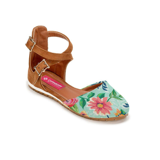 Havana Chunky Sandal Cyan Floral - CANVAEGYPT