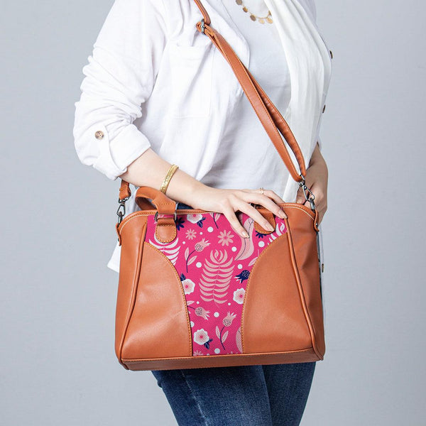 Havana Ladies Handbag Floral Pink - CANVAEGYPT