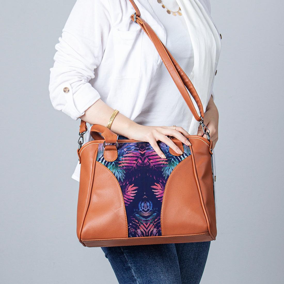 Havana Ladies Handbag Leaves Abstract - CANVAEGYPT